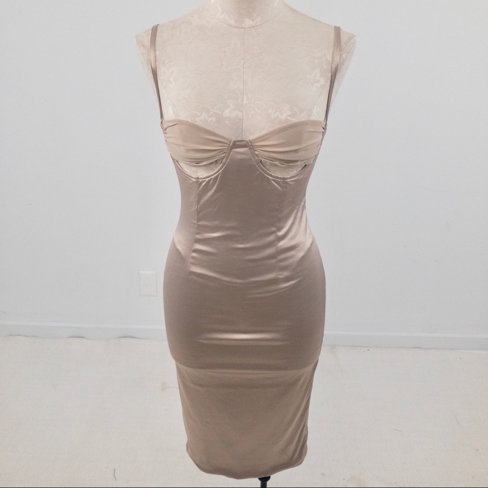 Princess Polly 4 Corset Bustier Bodycon Dress Gold - Picture 8 of 9
